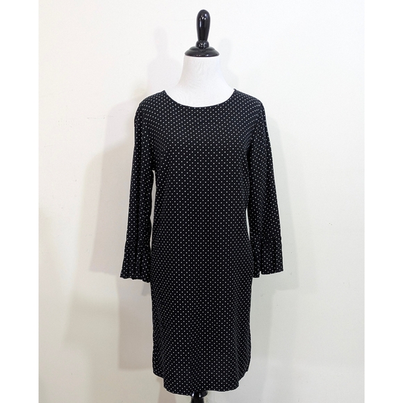 Old Navy Black & White Polka Dot Ruffle Sleeve Shift Dress - Size Small Womens S - Picture 2 of 10
